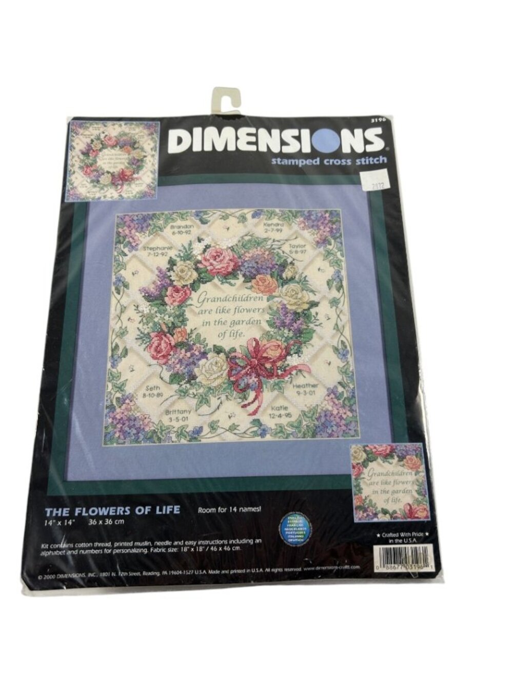 Dimensions Stamped Cross Stitch Kit The Flowers of Life 3196 Grandchildren